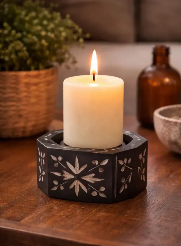 Stone_Black_Painted_Candle_holder