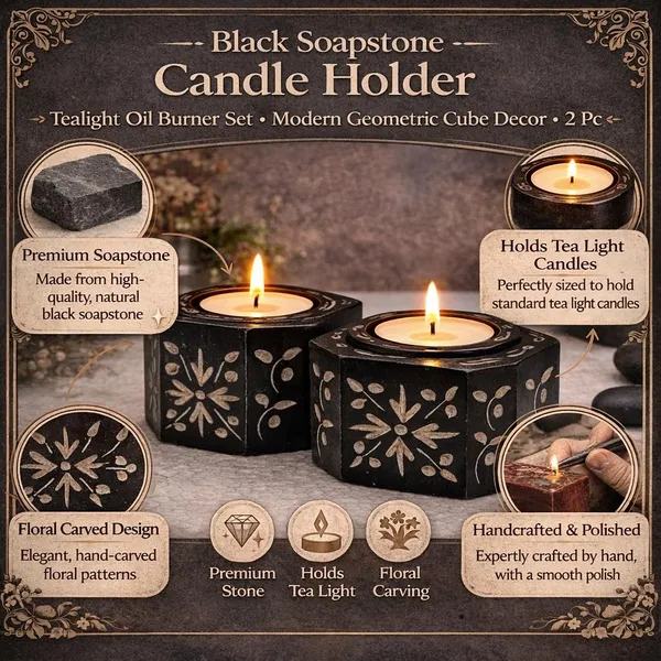 Stone_Black_Painted_Candle_holder