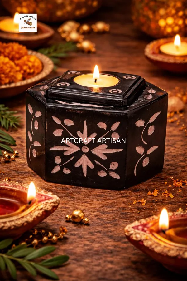 Stone_Black_Painted_Candle_holder