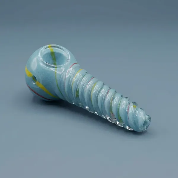 Blue_Hand_Blown_Glass_Decor_Pipe_With_Spiral_Design