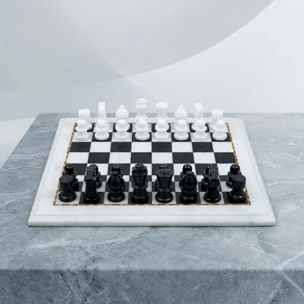White_And_Black_Classic_Marble_Chess_Board_Game_Set