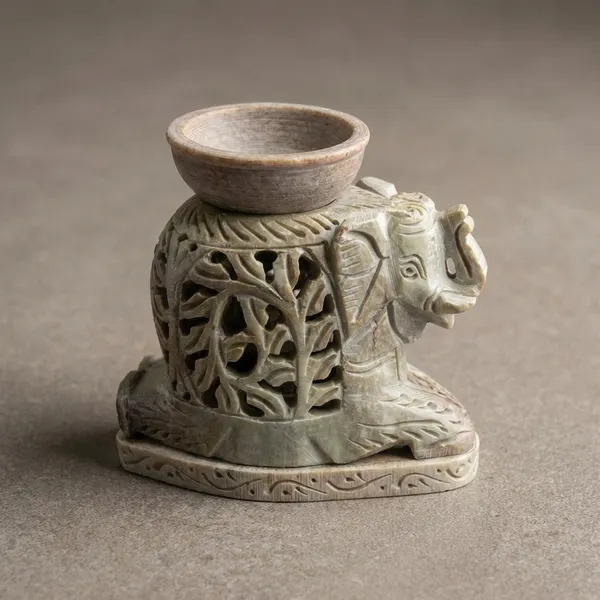 Brown_Handcrafted_Elephant_Oil_Burner_And_Aroma_Diffuser_Soapstone_Incense_Holder