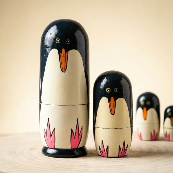 Black_And_White_Hand_Painted_Penguin_Nesting_Dolls_Set_Of_5