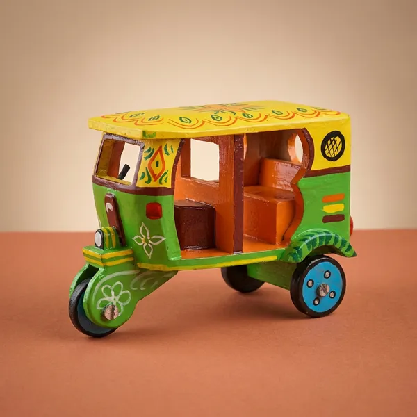 Multicolour_Hand_Painted_Wooden_Toy_Auto_Rickshaw