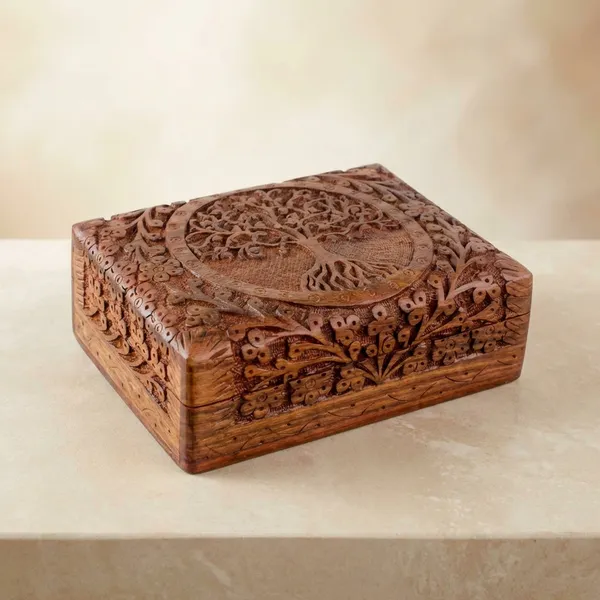 Brown_Handcrafted_Wooden_Tree_Of_Life_Jewelry_Box_With_Intricate_Carvings