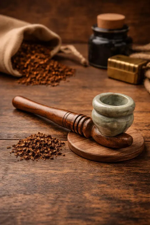 Brown_Wooden_craft_Pipe_with_Stone_Cap__|_Handmade_Wooden_classic__Pipe_|