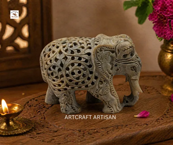 Soapstone_Elephant_Carved_Statue_with_baby_elephant_inside