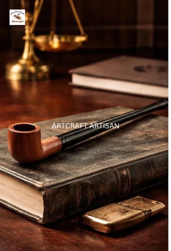 Wooden_Black_&_Brown_craft_Pipe_10_Inch_|_Handmade_Long_Stem_decor_Pipe_|_Vintage_Wooden__Pipe
