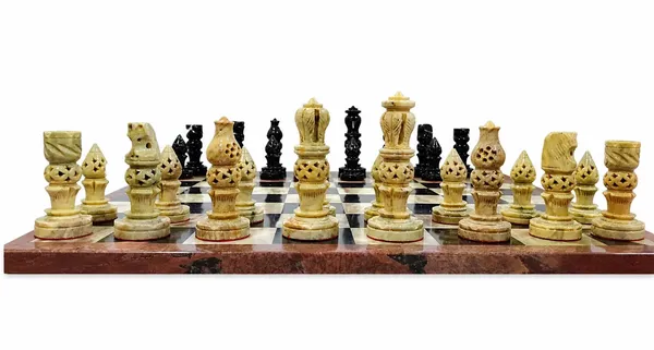 Flat_Marble_Chess_Set_14_Inch_with_Leather_Box_|_Handmade_Stone_Chess_Board_|_Luxury_Chess_Set_|_Home_Decor_Chess