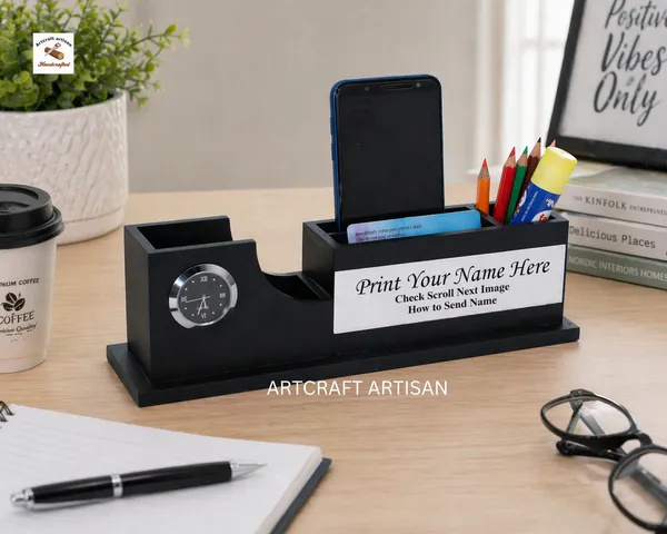 Wooden_Pen_Stand_With_Watch