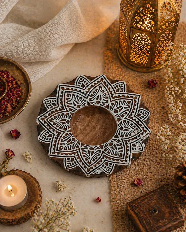 Hand_Carved_Wooden_Candle_Holder_|_Mandala_Tealight_Holder_|_Decorative_Diya_Stand_|_Handmade_Boho_Home_Decor_|_Festive_Gift_Item