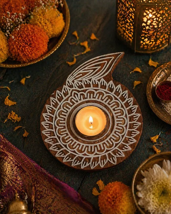 Hand_Carved_Wooden_Diya_Candle_Holder_|_Mandala_Tealight_Holder_|_Handmade_Festival_Decor_|_Diwali_Diya_Stand_|_Boho_Home_Decor_Gift