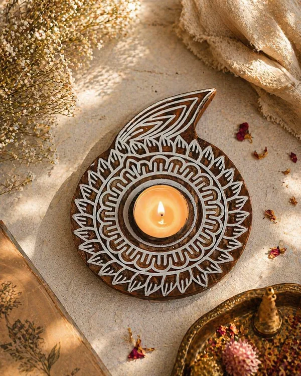 Hand_Carved_Wooden_Diya_Candle_Holder_|_Mandala_Tealight_Holder_|_Handmade_Festival_Decor_|_Diwali_Diya_Stand_|_Boho_Home_Decor_Gift
