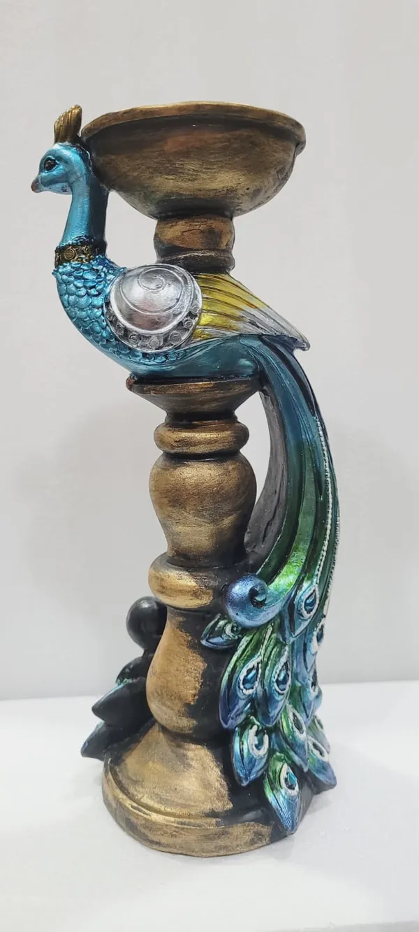 Hand-Painted__Decorative_Peacock_Statue