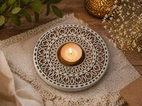 Handcrafted_Wooden_Candle_Holder_|_Mandala_Tealight_Holder_|_Handcarved_Home_Decor_|_Diwali_Decor_Gift_|_Rustic_Boho_Table_Centerpiece