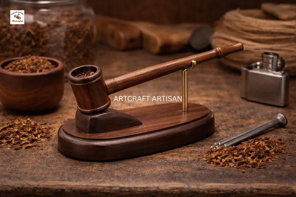 Brown_Wooden_craft__Pipe_6_Inch_|_Handmade_Thin_Handle_decor_Pipe__|_Vintage_Style_craft_decor_Accessory