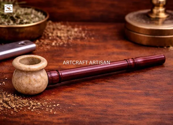 Brown_Wooden_craft_decor_Pipe_with_Stone_Cap_|_Handmade_Wooden_Pipe