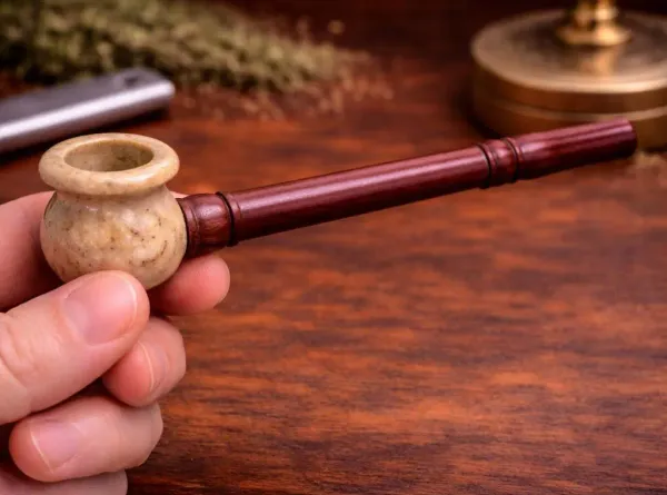 Brown_Wooden_craft_decor_Pipe_with_Stone_Cap_|_Handmade_Wooden_Pipe
