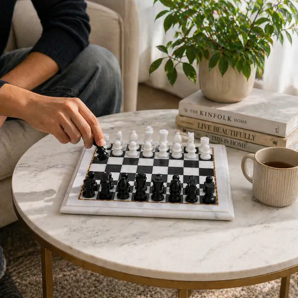 White_And_Black_Classic_Marble_Chess_Board_Game_Set