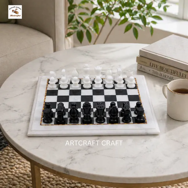 White_And_Black_Classic_Marble_Chess_Board_Game_Set