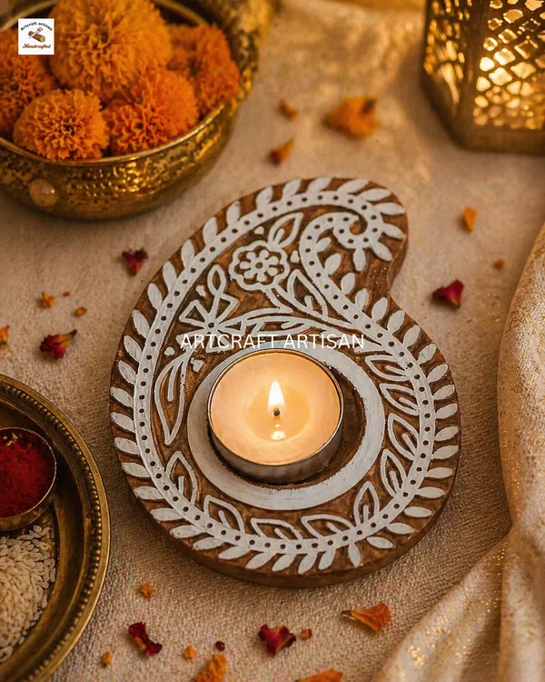 Hand_Carved_Wooden_Diya_Candle_Holder_|_Floral_Tealight_Holder_|_Handmade_Festival_Decor_|_Diwali_Diya_Stand_|_Rustic_Boho_Home_Decor_Gift