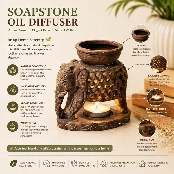 Soapstone_Elephant_Aroma_Burner