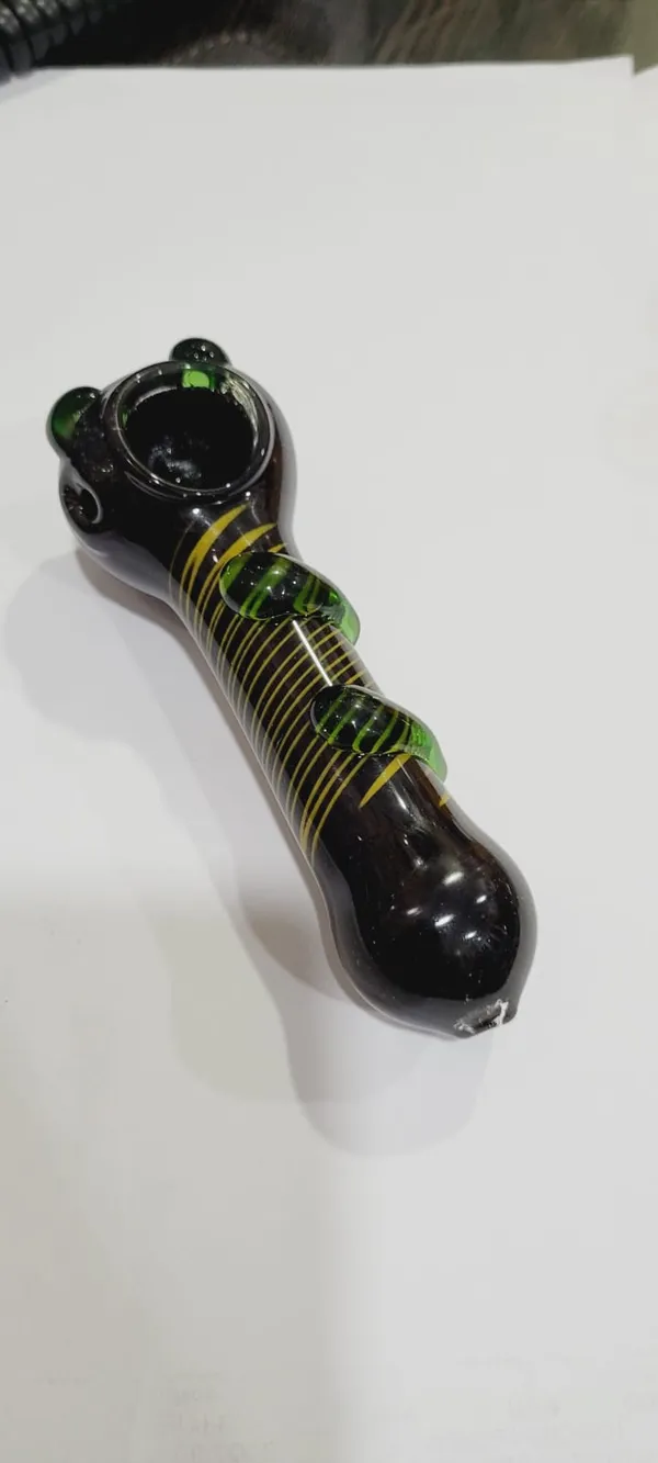 Black_Artistic_Hand_Blown_Glass_Decor_Pipe_With_Spiral_Design