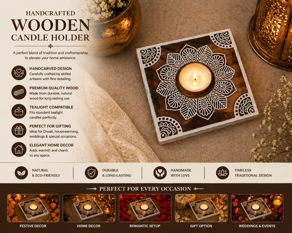 Handcarved_Wooden_Candle_Holder_|_Mandala_Design_Tealight_Holder_|_Handmade_Rustic_Home_Decor_|_Diwali_Decor_|_Boho_Table_Centerpiece_Gift