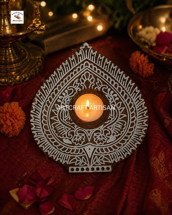 Hand_Carved_Wooden_Diya_Candle_Holder_|_Mandala_Tealight_Holder_|_Handmade_Diwali_Decor_|_Traditional_Wooden_Candle_Stand_|_Rustic_Boho_Home_Decor_Gift