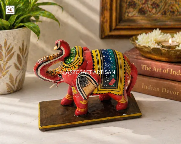 Wooden_Hand_painted_Elephant_Statue