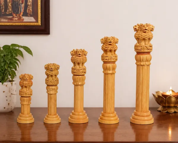 Light_Brown_Ashoka_Pillar_Lion_Capital_Decorative_Showpiece_Indian_National_Emblem_Miniature_Replicas_Set_Of_5
