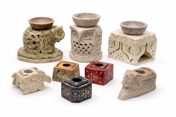 Stone_Carved_candle_holder_and_oil_burner_combo_of_8
