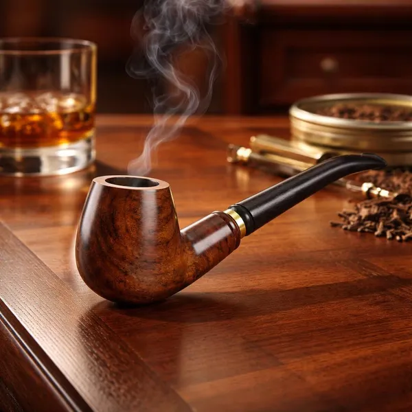 Brown_Classic_Wooden__Décor_Pipe_With_Stem