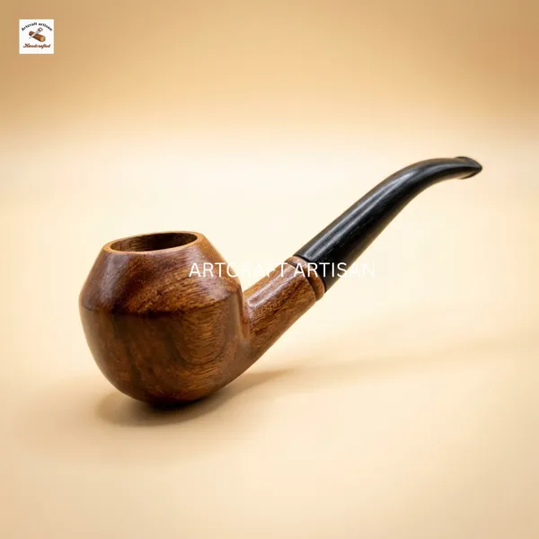 Brown_Wooden__Décor_Pipe_With_Curved_Stem