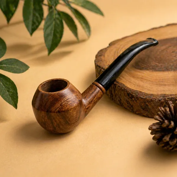 Brown_Wooden__Décor_Pipe_With_Curved_Stem