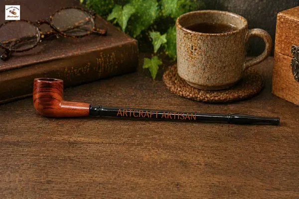 Wooden_Black_&_Brown_decor_pipe_10_Inch_|_Handmade_Long_Stem_Pipe_|_Vintage_Wooden_craft_Pipe