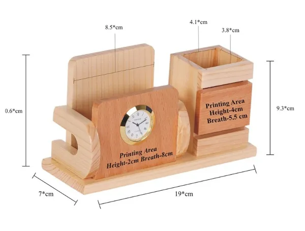 Wooden_Pen_Stand_With_Watch