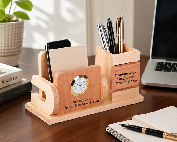 Wooden_Pen_Stand_With_Watch