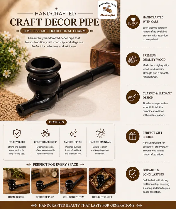Black_Wooden_Craft_Pipe_5_Inch_|_Handmade_craft_decor__Pipe_|_Classic_Tobacco_Pipe_|_Vintage_Black_Smoking_Accessory