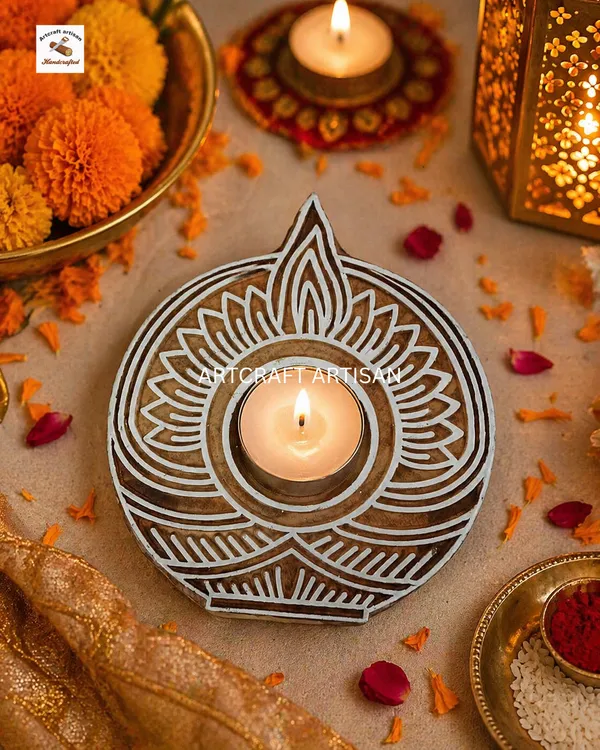 Hand_Carved_Wooden_Diya_Candle_Holder_|_Lotus_Tealight_Holder_|_Handmade_Diwali_Decor_|_Traditional_Wooden_Diya_Stand_|_Boho_Home_Decor_Gift