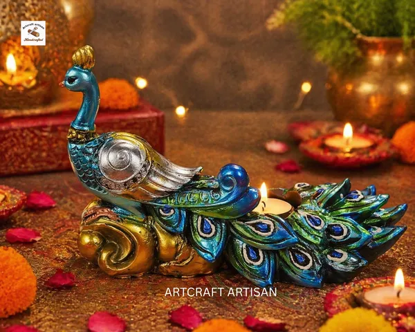 Hand-painted_Decorative_Peacock_Statue