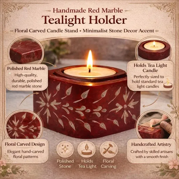 Stone_Red_Painted_Candle_holder