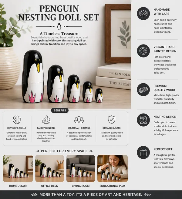 Black_And_White_Hand_Painted_Penguin_Nesting_Dolls_Set_Of_5