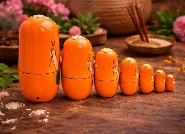 Golden_Handcrafted_Ganesha_Matryoshka_Nesting_Dolls_Set_5_Pcs_in_1_Set