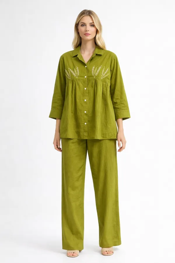 Olive_Green_Western_Style_Co_Ord_Set_For_Women_And_Girls_|_Trendy_Outfit