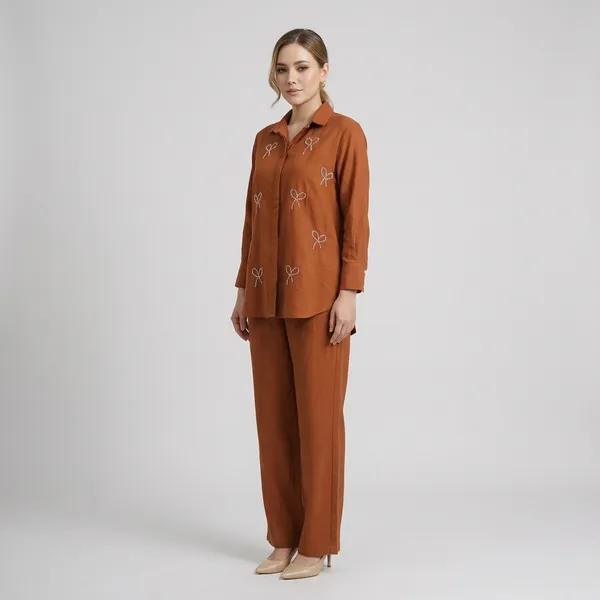 Rust_Casual_Everyday_Co_Ord_Set_For_Women_And_Girls_|_Comfortable_Fit