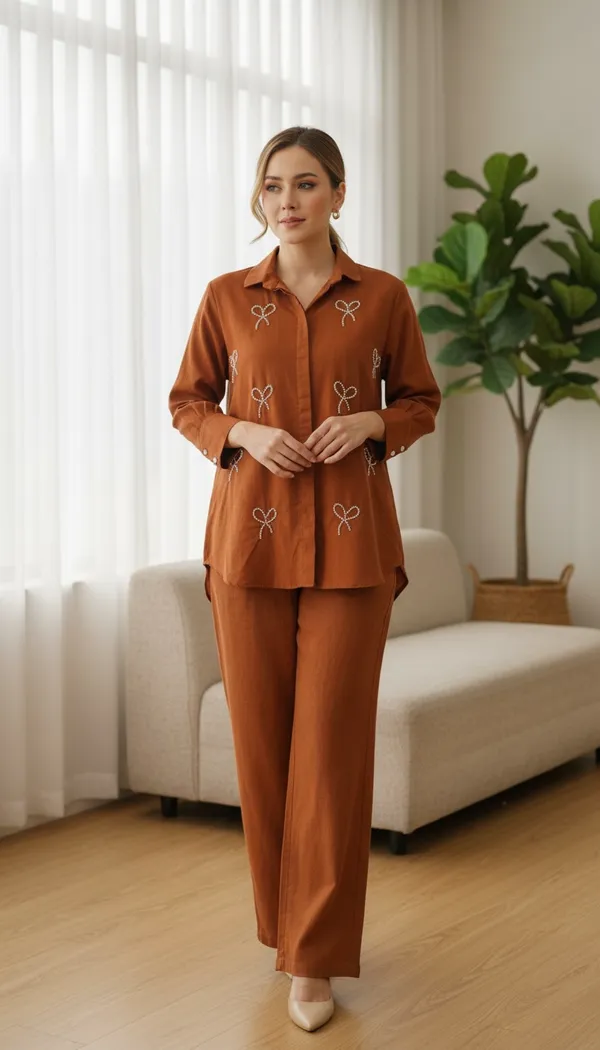 Rust_Casual_Everyday_Co_Ord_Set_For_Women_And_Girls_|_Comfortable_Fit