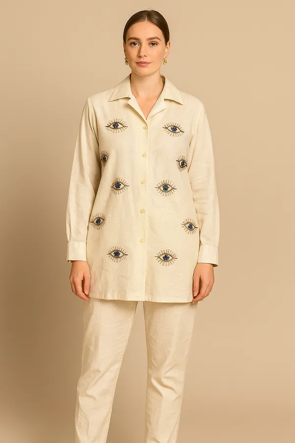 Natural_White_Blazer_Style_Co_Ord_Set_For_Women_And_Girls_|_Sophisticated_Outfit