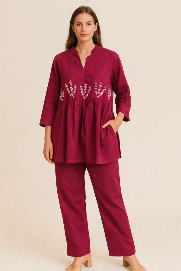 Dark_Pink__Top_&_Pant_Co_Ord_Set_For_Women_And_Girls_|_Modern_Fit