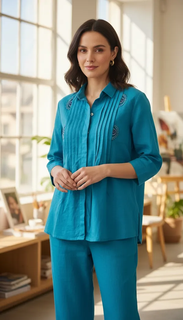 Sky_Blue_Evening_Wear_Co_Ord_Set_For_Women_And_Girls_|_Elegant_Look
